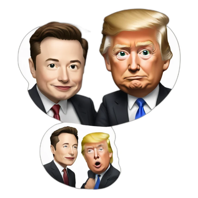 elon musk and donald trump sticker