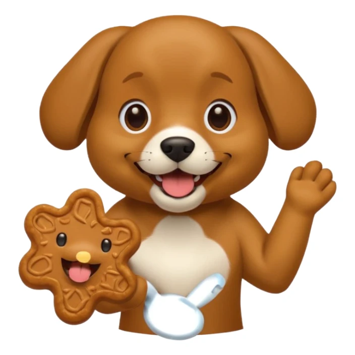 dog eating dog treat sticker