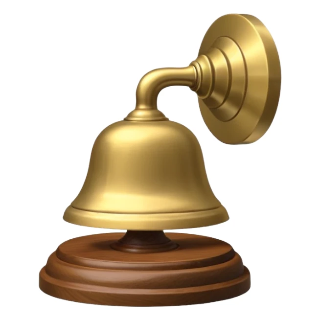 Poolside Service Bell: A tiny brass bell on a wooden base, used to call for drinks or towels at private cabanas. sticker