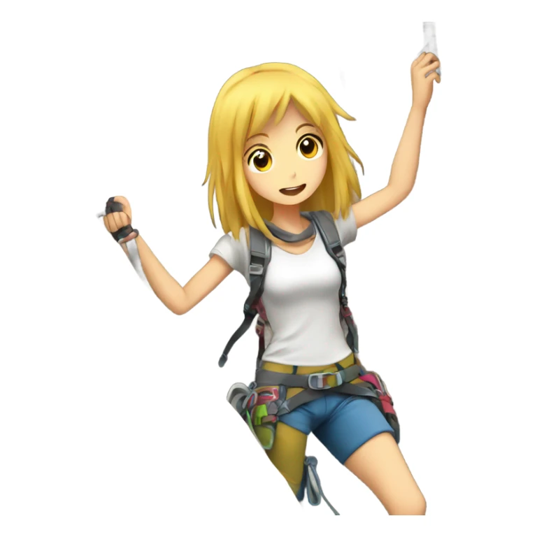 rock climbing anime girl sticker