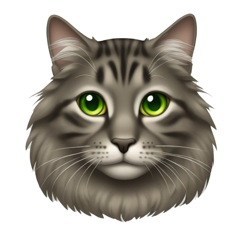 Long hair dark tabby cat with green eyes sticker
