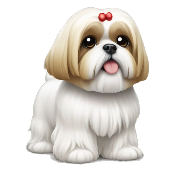 Christmas gold and white Shih Tzu  sticker