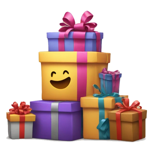 stack of New Year's gifts sticker