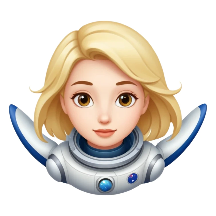 beautiful girl flying to space sticker