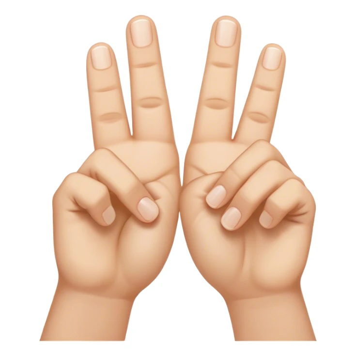 two hands with index fingertips up and thumbs touching to form the letter M upside down sticker