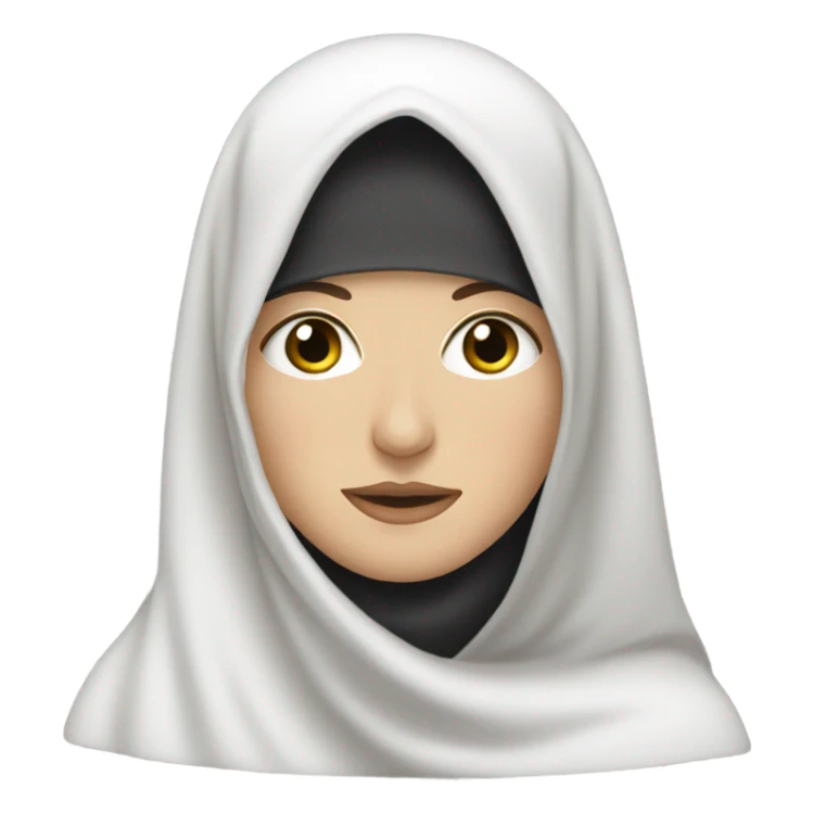 white woman in niqab sticker