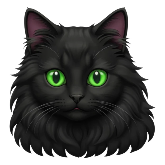 Domestic longhair black cat  sticker