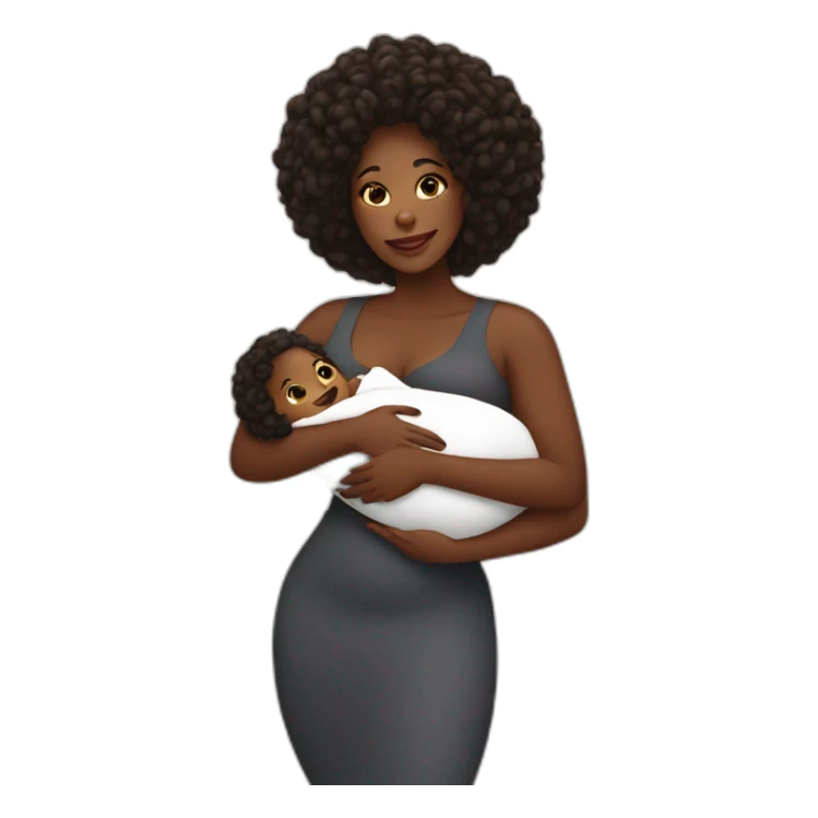 big beautiful Black women holding baby sticker