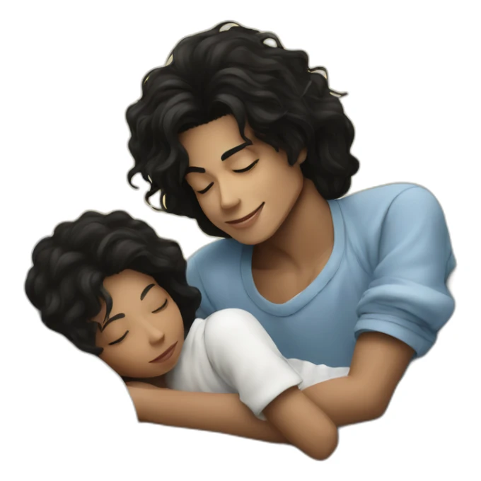 Michael Jackson with kids sleepinh sticker