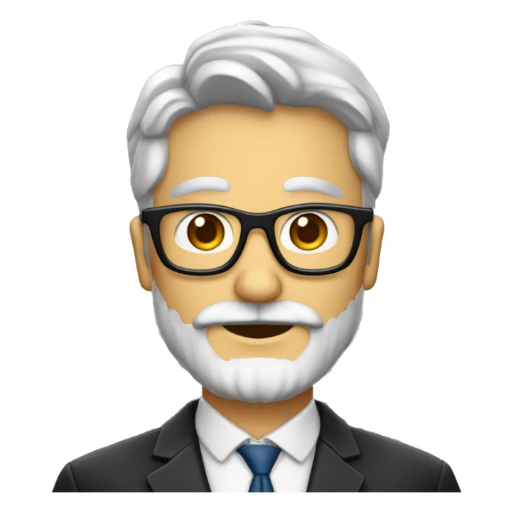 profesor con barba canosa y gafas pasta grandes i negras sticker