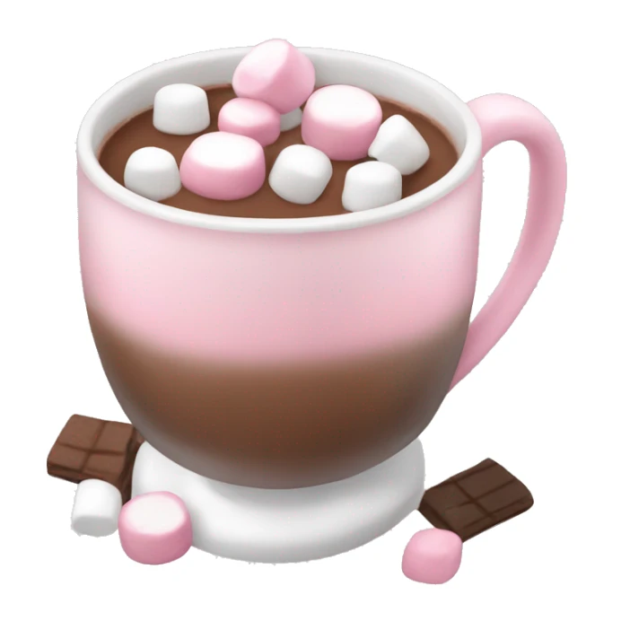 Hot chocolate with pink and white marshmallows  sticker