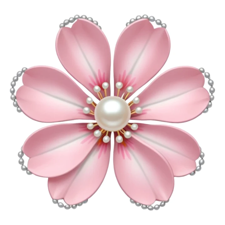 light pastel sakura flower with pearl beaded outline sticker