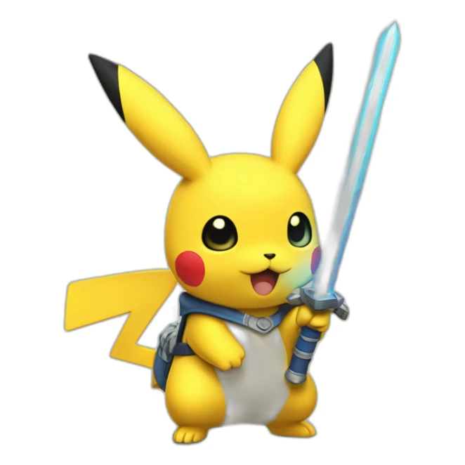 Pikatchu handed a saber light sticker