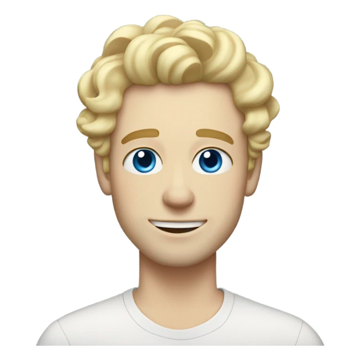 full body light curl blonde 30yo man blue eyed pale skin sticker