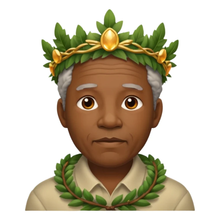 black old man wearing laurel wreaths sticker