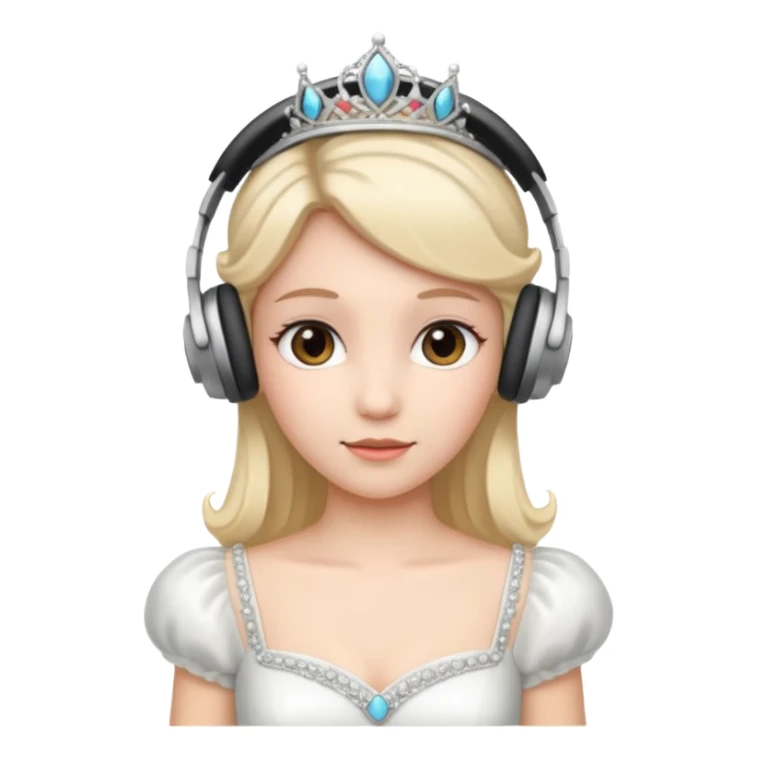 princess with headphones white dress sticker