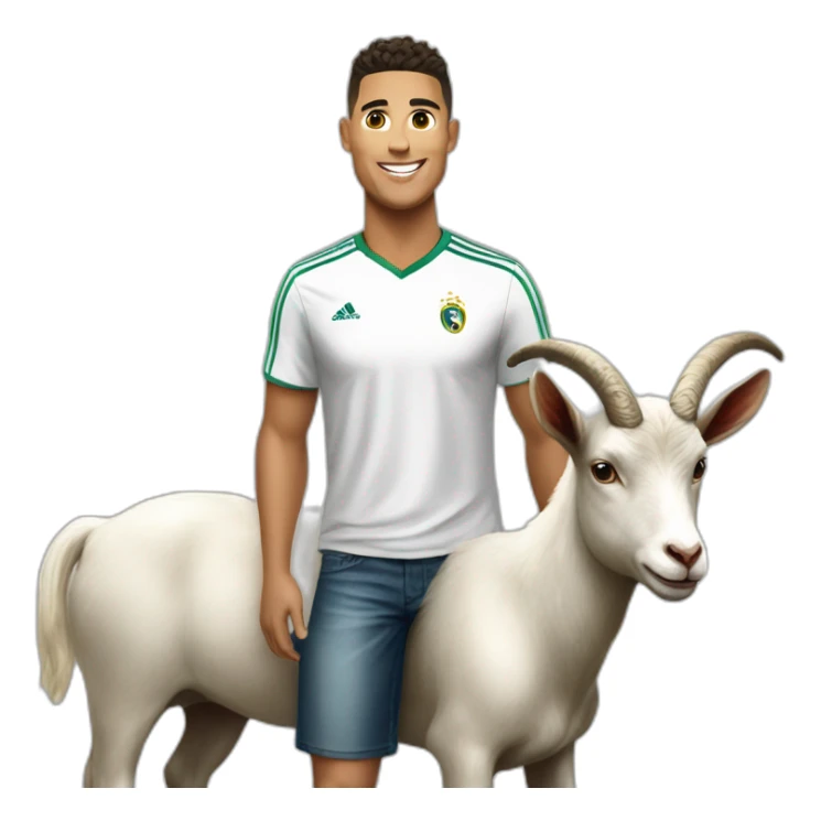 Ronaldo On the back of a goat sticker