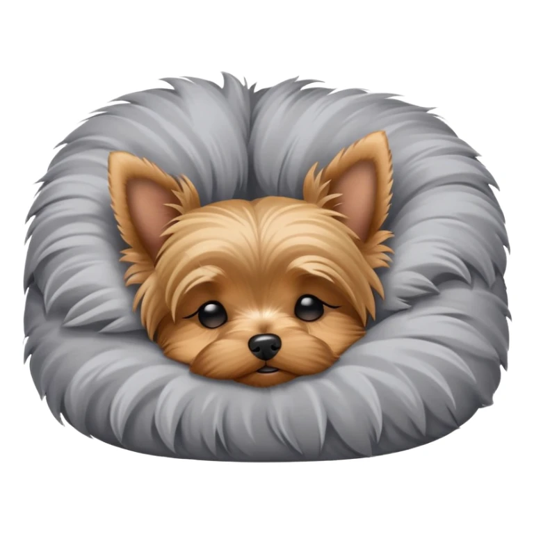 Yorkshire terrier, eyes closed, sleeping on the bed sticker