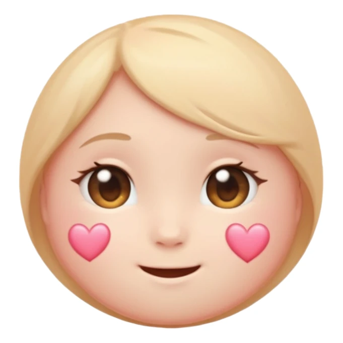 “Soft pastel cute round emoji, gentle blush, shy sparkling eyes looking down, small trembling smile, tiny hidden heart, subtle glow, warm romantic vibe, glossy, adorable, high-quality.” sticker