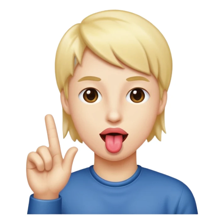 Tongue out with hand to the side sticker
