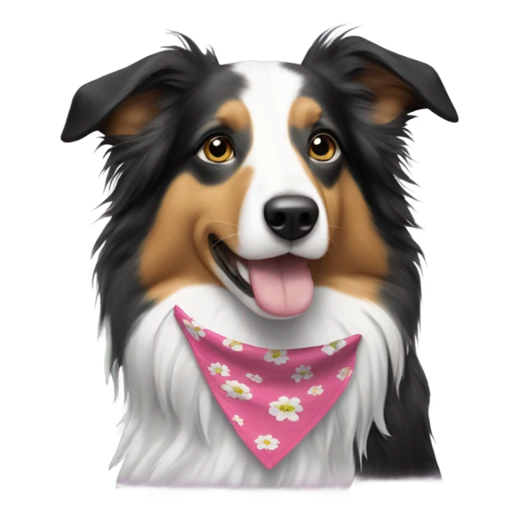 Collie dog with flower bandana on neck  sticker