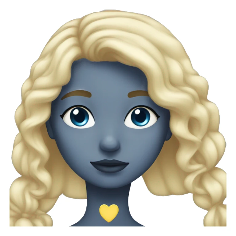 Girl blond eyes blues with heart  sticker