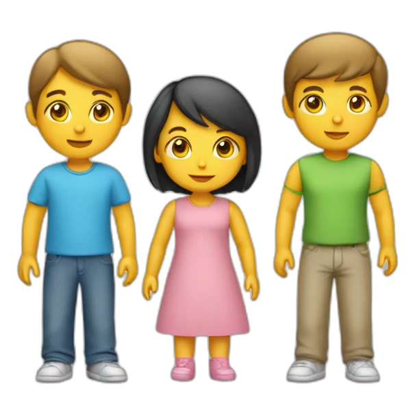 Familia 4 personas niña niño sticker