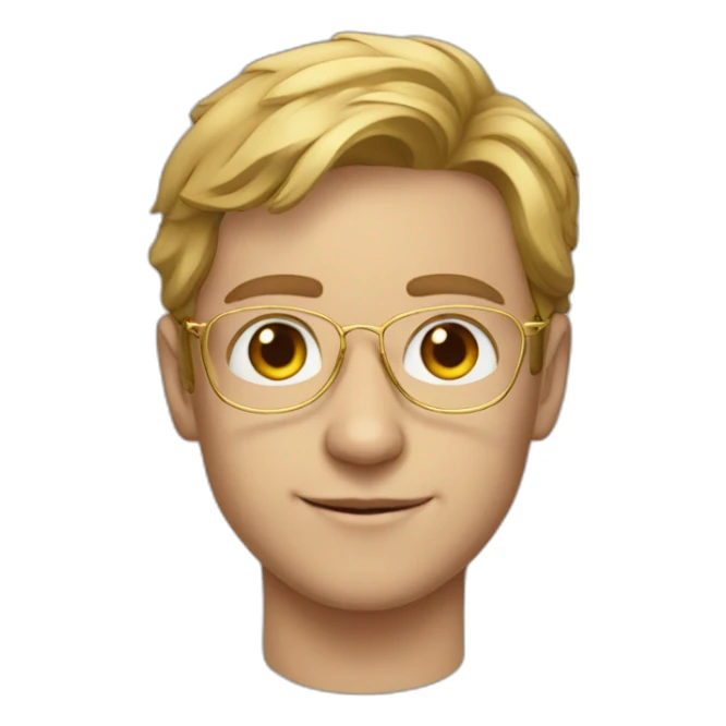 young white man with golden aviator glasses sticker