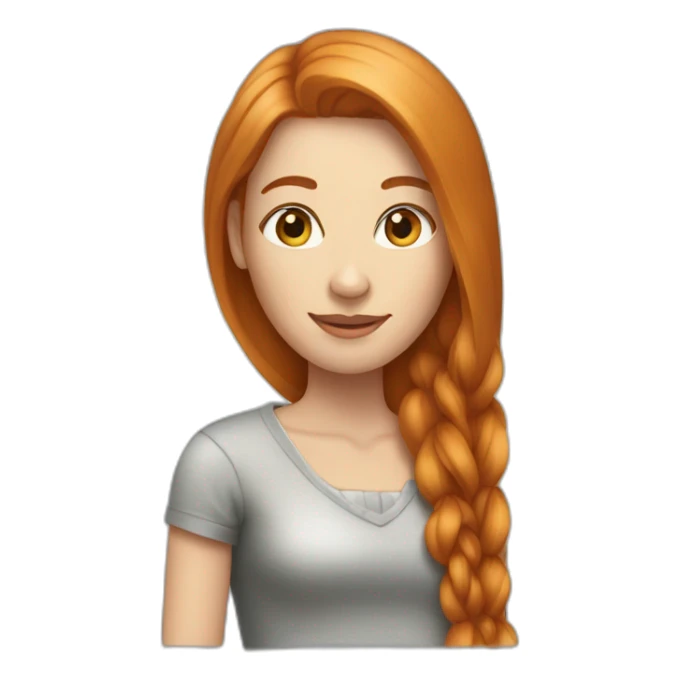 pretty-woman-with-long straigh ginger hair sticker