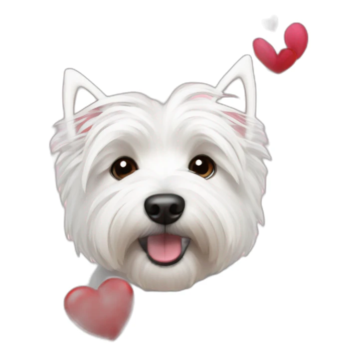 Westie with Valentine's Day sticker