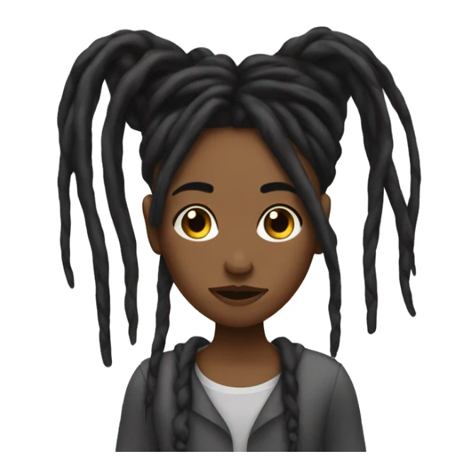 Black girl with long black dreads giving thumbs down sticker