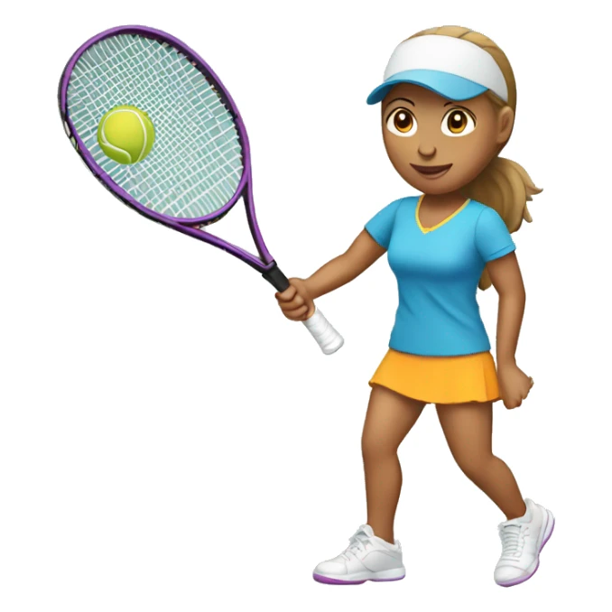 tennis player female with racquet  sticker