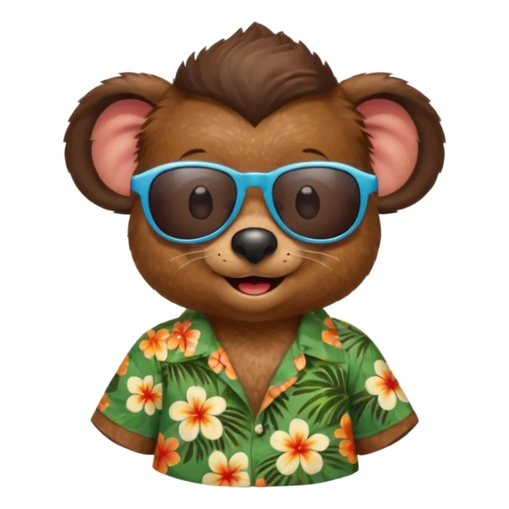 mole with aloha shirt wearing sunglasses sticker