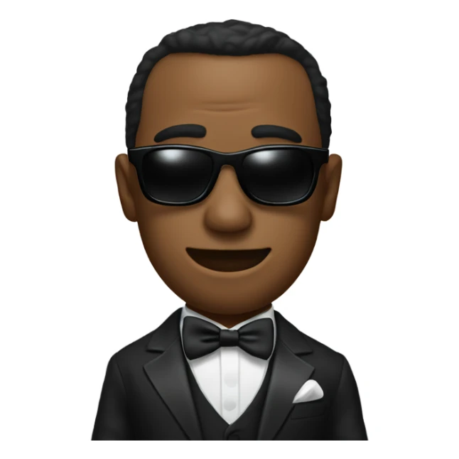 Diddy in a tuxedo wearing sunglasses  sticker