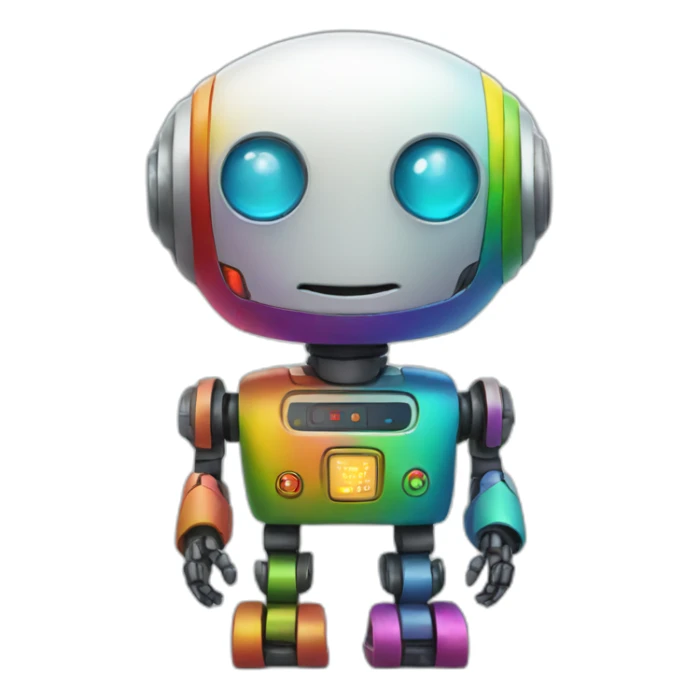 rainbow robot sticker