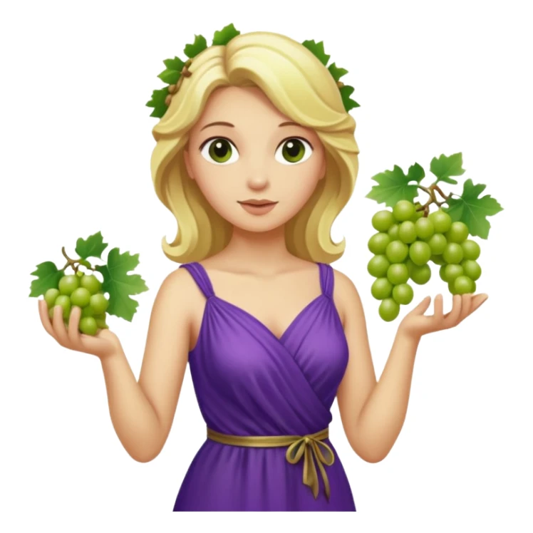 purple dress ancient greek blonde woman  with grape sticker