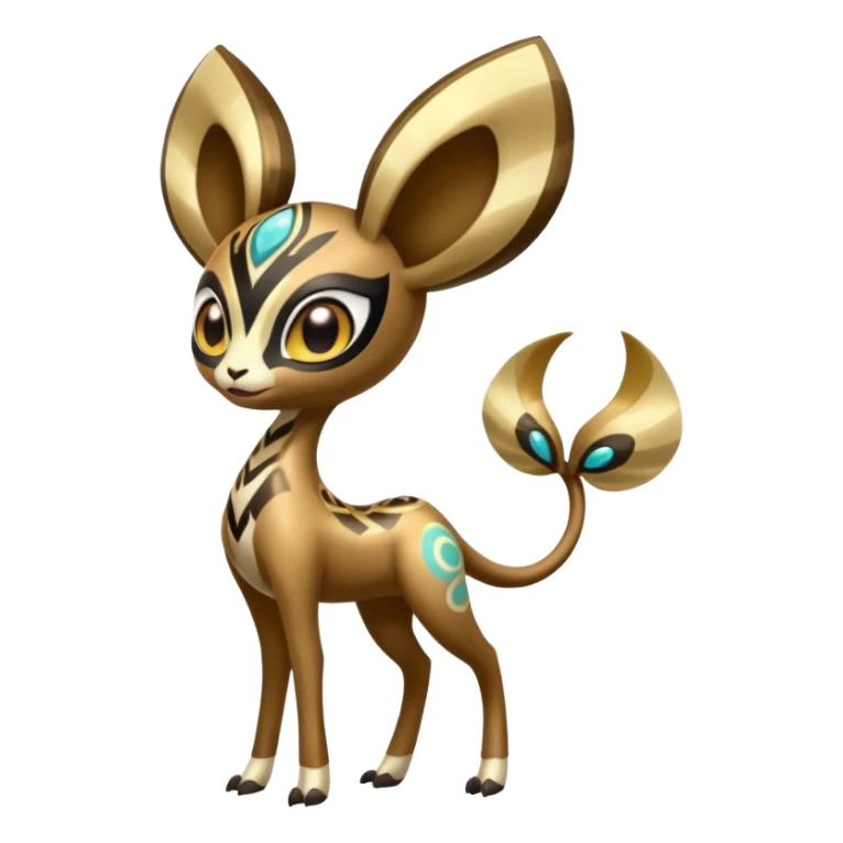  Egyptian Shiny Smooth Soft Glossy Tribal Exotic Colorful Tropical Meloetta-Venom-Heliolisk-Helioptile-Monster-Animal-Pokémon-Fakémon-fusion, full body, tribal markings  sticker