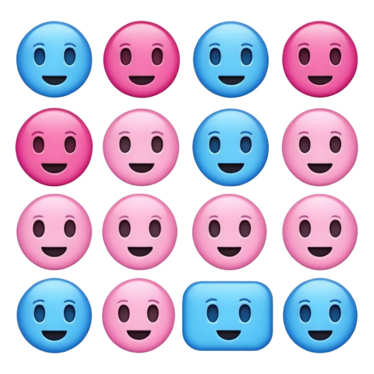 aesthetic emoji with pink and blue color palette sticker
