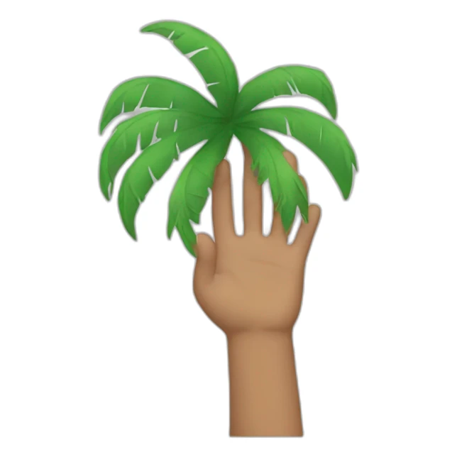 person with a palm instead of a face sticker