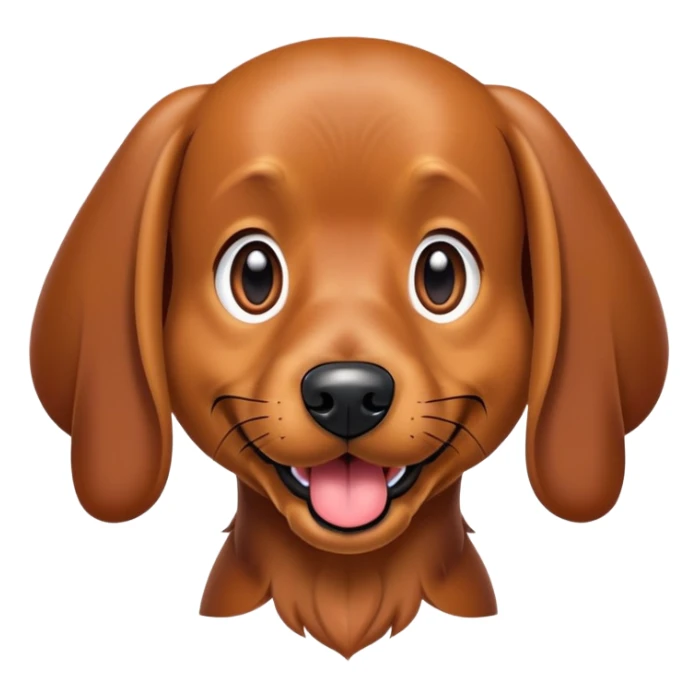 Un chien teckel marron qui tire la langue  sticker