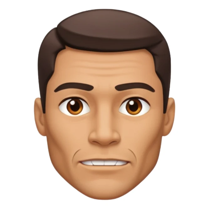 Make an emoji with a big jaw line and a alpha masculine look sticker