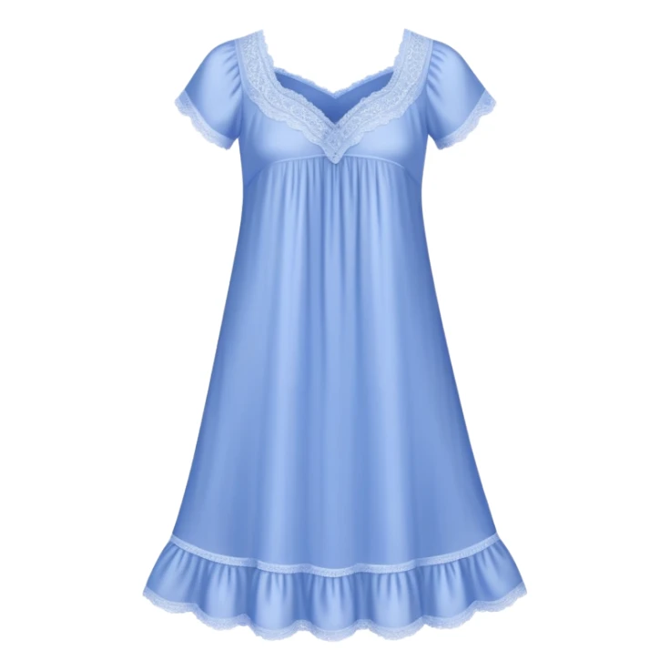 Periwinkle silk lace-trim nightgown sticker