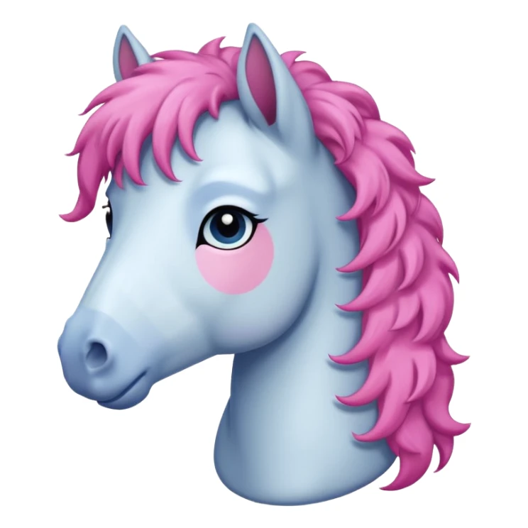  horse with curly and blue pink hair  sticker