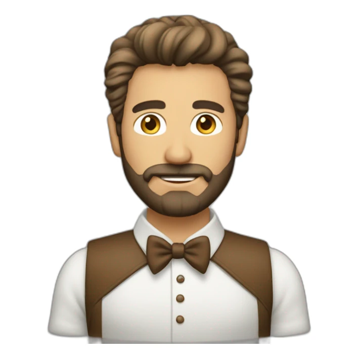 hombre blanco con barba castaña y cabello ondulado castaño sticker