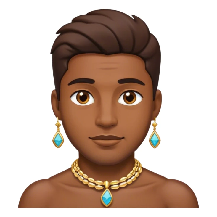 male portrait with jewelry sticker