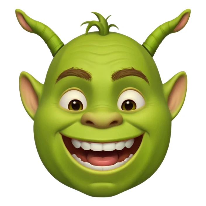 Shrek with wide open mouth laughing sticker