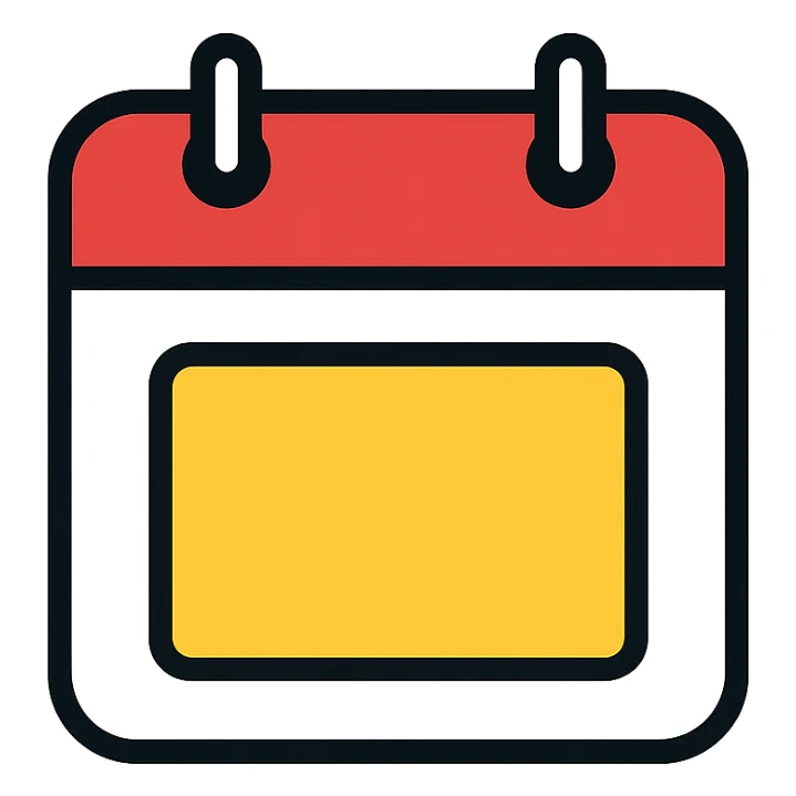 icon logo for an open source self-hosted calendar app, inspired by the Fantastical app, modern, clean, with a calendar page motif, in color outline style sticker