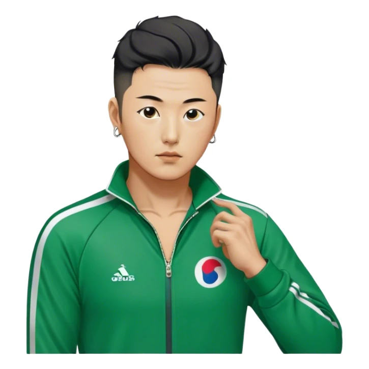 Jang Deok-su , Age: Late 30s
Appearance: A large, have a tattoo on his neck.
Outfit: Green player tracksuit sticker