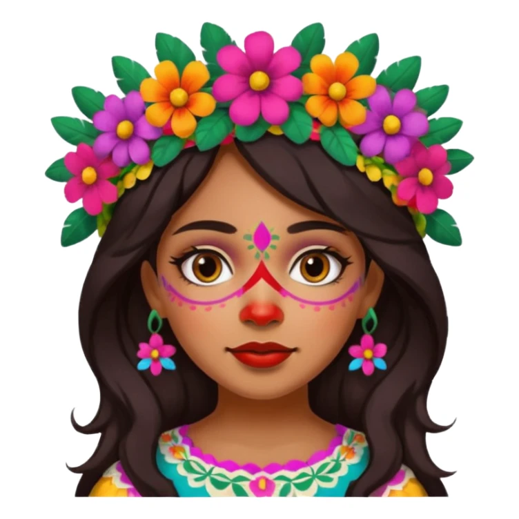 mexican girl with painted face sticker