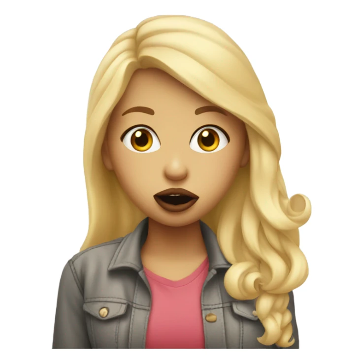 Blonde girl blowing a kiss sticker